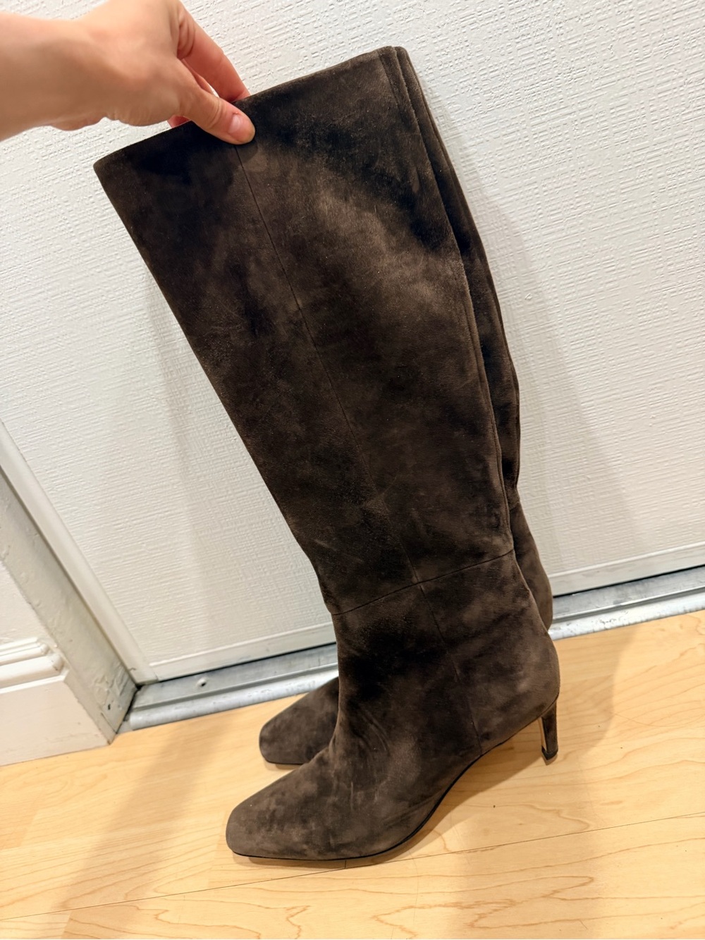 NINE WEST CADDY Tall Suede Knee-High Boots - Dark Brown